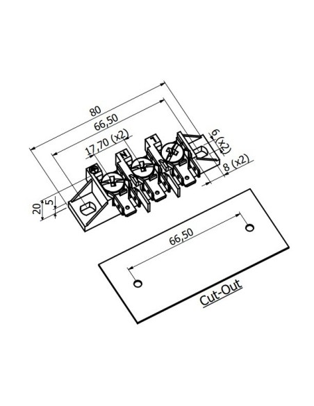 3-pole Faston 6.3mm terminal block
