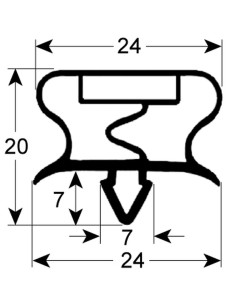 Refrigerator door gasket profile 9195 L 2500mm R-X cabinet