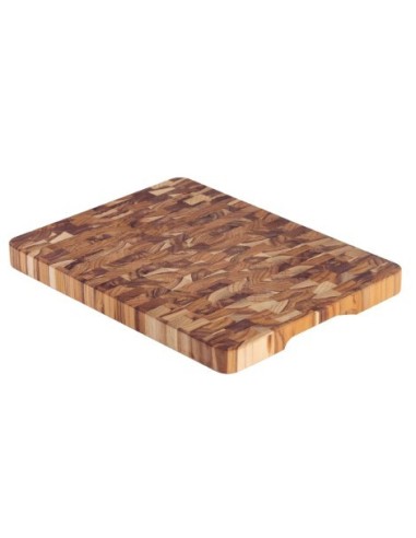 Planche à griller en teck de bout de qualité supérieure 40 x 30 cm