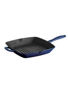 Sartén Parrilla de Hierro Fundido Esmaltado Azul Bestow 27 cm