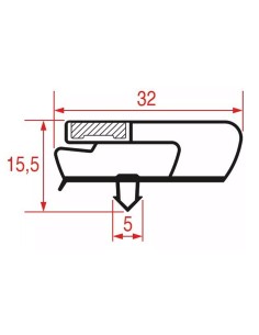 Junta para frigorífico 375x570mm perfil 9797