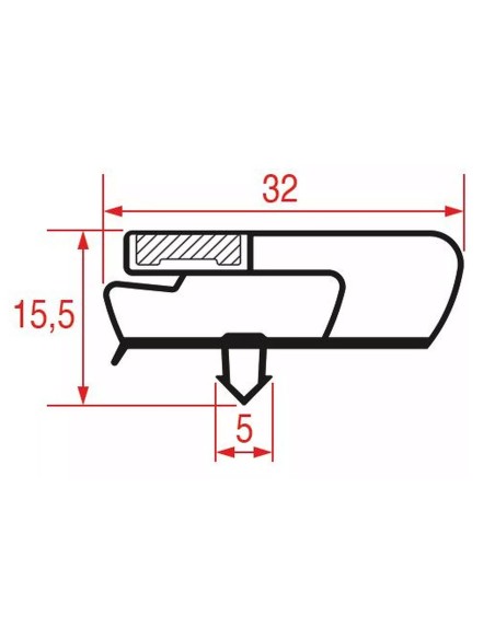 Joint de réfrigérateur 375x570mm profil 9797