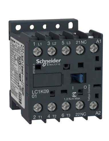 Contactor 230V AC3 9A contactos principales 3N0 auxiliar NO LC1K0910M7