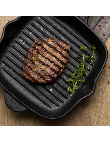 Sartén Parrilla de Hierro Fundido Precurada 27 cm