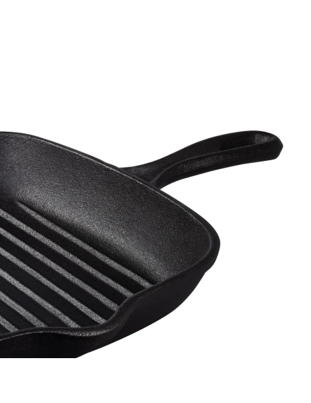 Sartén Parrilla de Hierro Fundido Precurada 27 cm