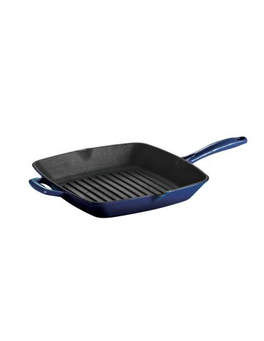 Bestow 27cm Blue Enameled Cast Iron Grill Pan