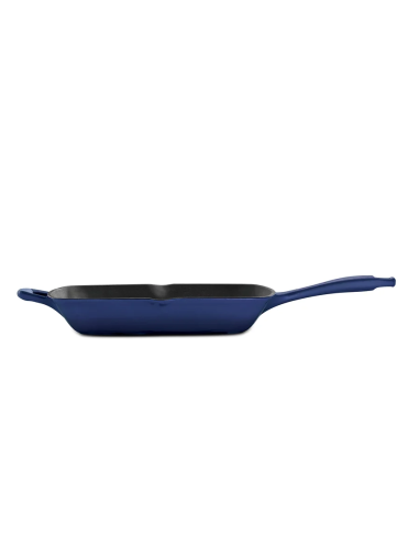 Bestow 27cm Blue Enameled Cast Iron Grill Pan