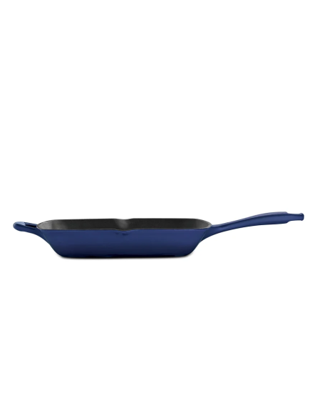 Sartén Parrilla de Hierro Fundido Esmaltado Azul Bestow 27 cm