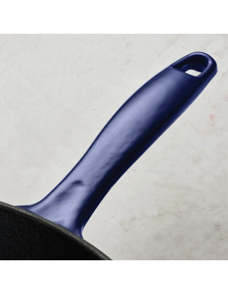 Sartén Parrilla de Hierro Fundido Esmaltado Azul Bestow 27 cm