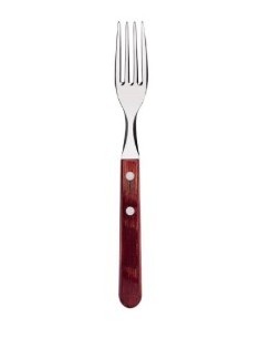 Fourchet à manche en bois traité rouge Polywood (paquet de 12)