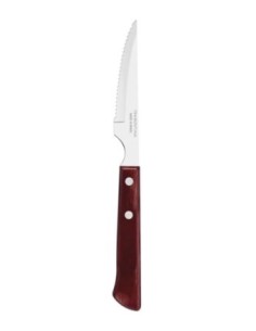 Couteaux à viande/pizza avec manche en bois traité Polywood, rouge, 11 cm (paquet de 12)