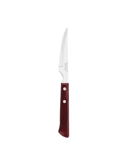 Couteaux à viande/pizza avec manche en bois traité Polywood, rouge, 11 cm (paquet de 12)