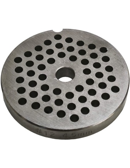 Grille hachoir à viande 12 trou 4,5mm sans ergot 1 encoche Inox