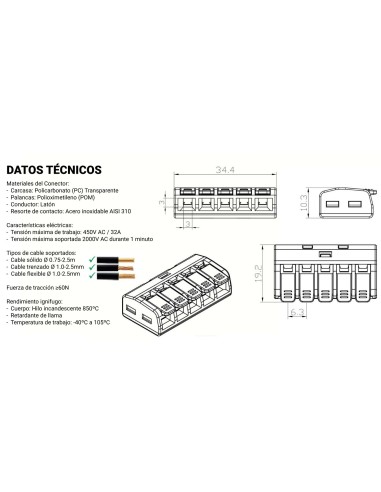 5-conductor lever wire connector terminal 2040028 (1 pc)