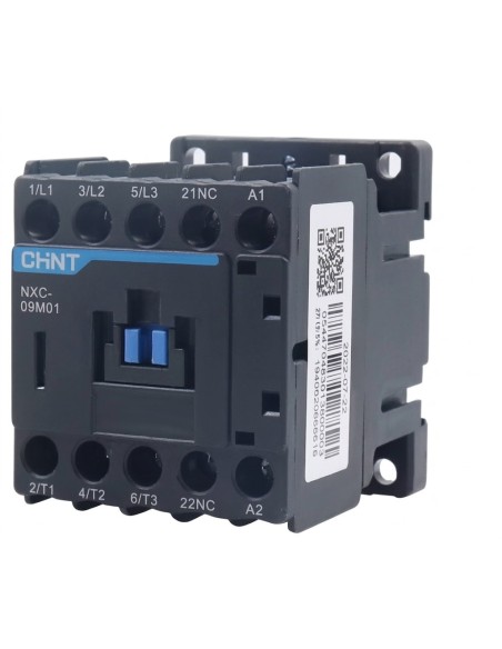 Contactor 230V AC3 9A main contacts 3NO auxiliary NC CHINT NXC-09M01
