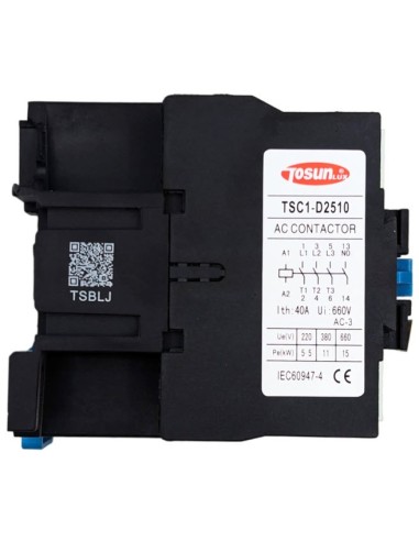 Contactor 230V AC3 25A main contacts 3NO auxiliary NO TSC1-D2510