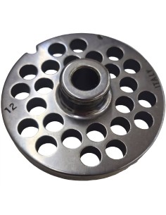 Placa de picadora de carne Enterprise 12 taladro 8mm con pivote y 1 muesca inoxidable