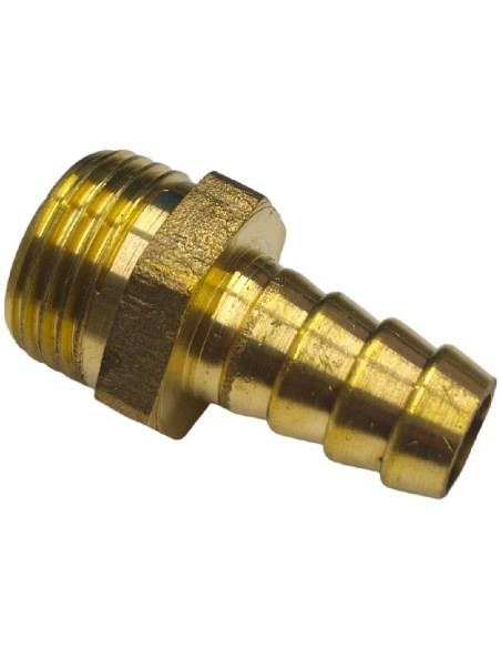 Boquilla racor 1/2"G salida espiga Ø14mm latón