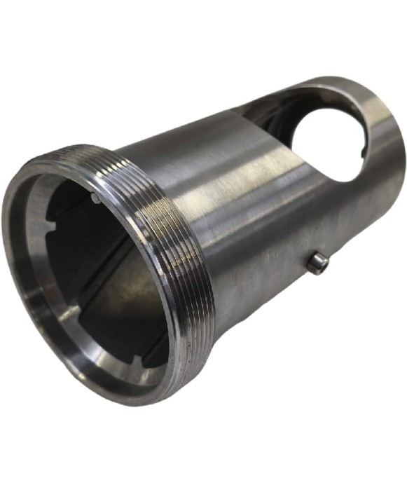 Meat grinder barrel MG32 Cr Thread Pitch 2.5 M114mm 7 ribs Ø58mm stainless steel