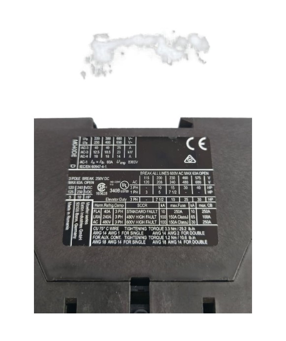 Contactor Bobina 230VAC AC3 40A contactos principales 3NO DIL M40-EA Eaton