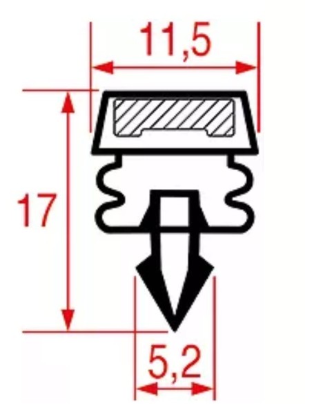 Junta para frigorífico perfil 9314 L 1200 mm 902158