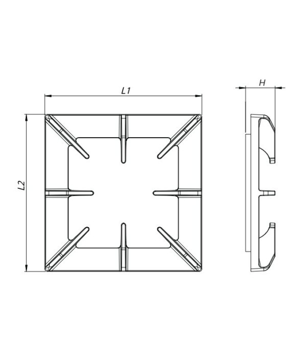 Rejilla de quemador 300x300mm LVA Neon Model Grill