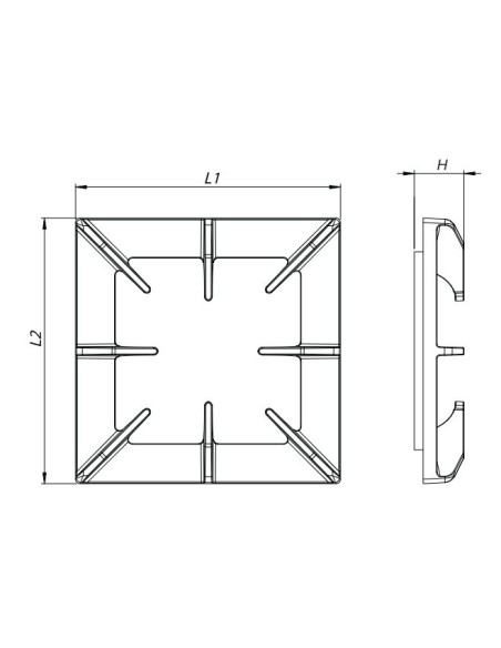 Rejilla de quemador 300x300mm LVA Neon Model Grill