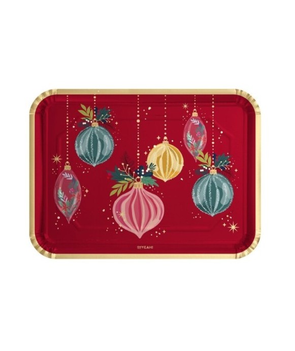 Plateau en carton rouge – Décorations de Noël 25x34 cm (2 pièces) FSC MIX 70 %