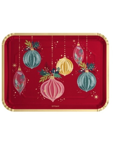 Plateau en carton rouge – Décorations de Noël 25x34 cm (2 pièces) FSC MIX 70 %
