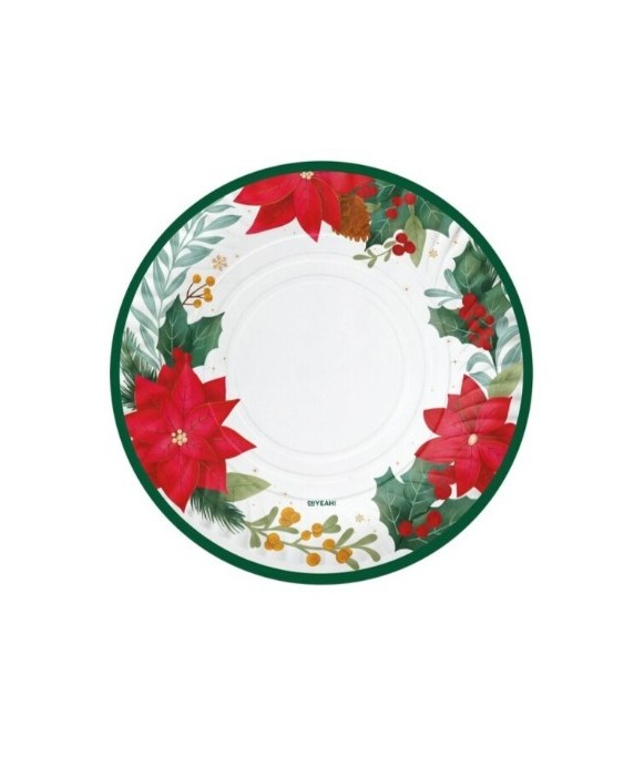 Cardboard tray, Poinsettia design, Ø30cm (2 units), FSC MIX 70%