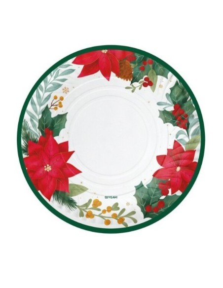 Cardboard tray, Poinsettia design, Ø30cm (2 units), FSC MIX 70%