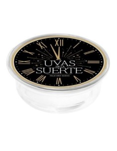 Récipient à raisins réutilisable, design horloge, Ø 11,6 cm, 250 cc (8 oz), avec couvercle (lot de 4)