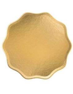 Sous-assiette en carton plat « Cloud » métallisé doré Ø 33 cm (lot de 2)