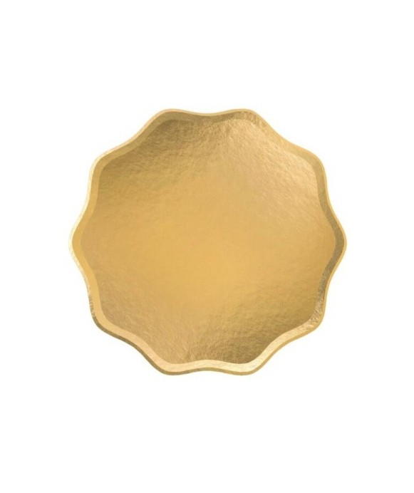 Sous-assiette en carton plat « Cloud » métallisé doré Ø 33 cm (lot de 2)