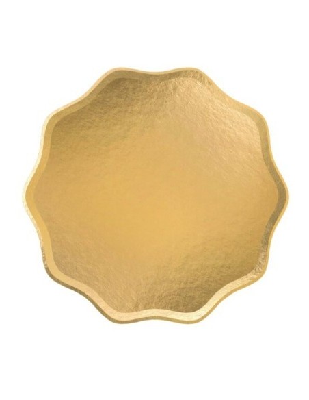 Sous-assiette en carton plat « Cloud » métallisé doré Ø 33 cm (lot de 2)