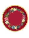 Plato llano redondo rojo con adornos oro Ø23cm cartón (6 ud) FSC MIX 70%