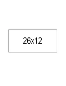 Rollos de etiquetas 26X12 blanca rectangular