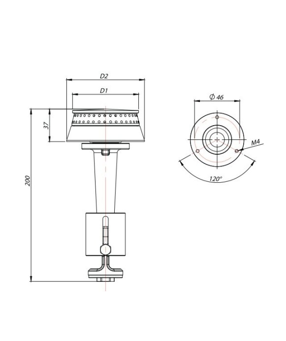 Vertical gas burner 8.5 - 9.0 kW