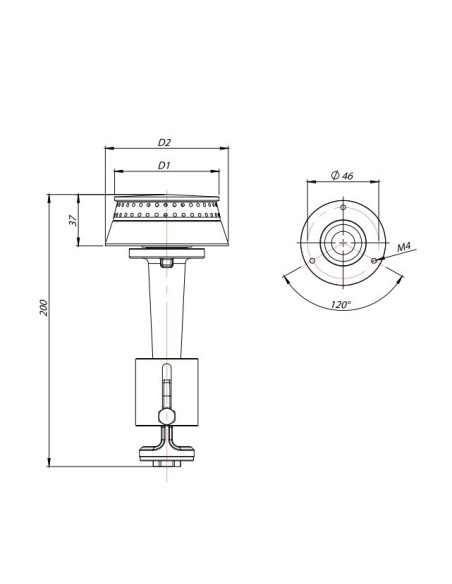 Brûleur à gaz vertical 8,5 - 9,0 kW