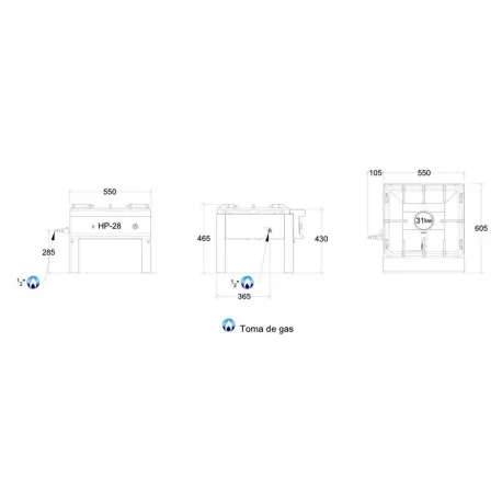 Hornillo de pavimento a gas HP-28 REPAGÁS