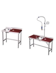 Mesas de preparación y lavado de acero inoxidable con fibra