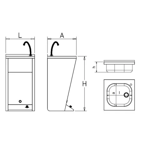 Pedestal Washbasin recordable push button hot and cold water