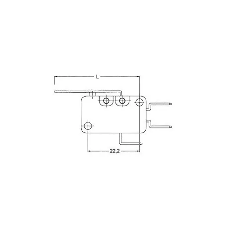 microinterruptor con manilla 250V 16A 1CO empalme conector Faston 6,3mm L 28mm L1 35mm 