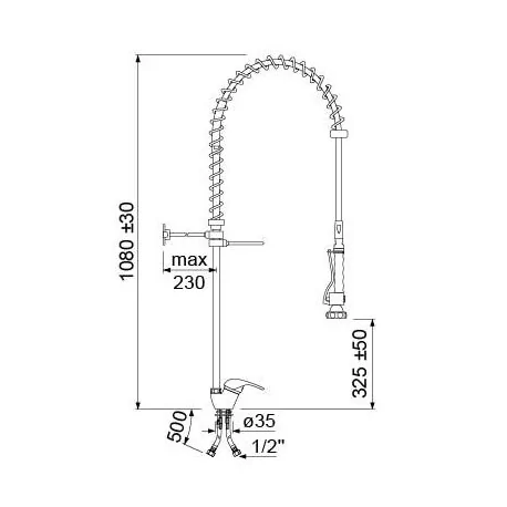 douche vaisselle avec mitigeur monotrou à levier unique 