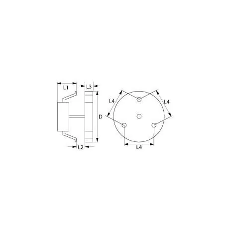 ventilador de aire caliente 220-240V 32W L1 60mm L2 10mm L3 25mm L4 87mm