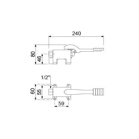 water tap 1/2" with pedal hot water floor mounting 