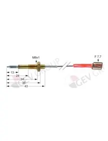 thermocouple M6x0,75 L 450mm connection 