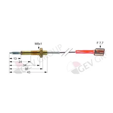 thermocouple M6x0,75 L 450mm connection 