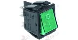 interrupteur à bascule 30x22mm vert 2NO 250V 16A lumineux 0-I raccord cosse mâle 6,3mm 