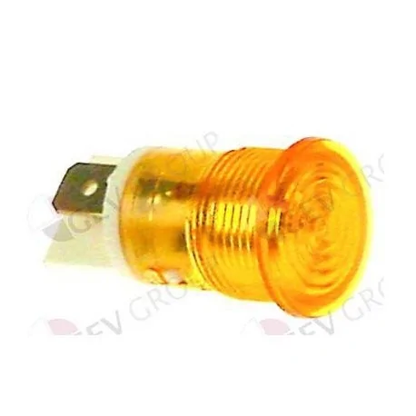 indicator light ø 16mm 230V yellow connection male faston 6,3mm 